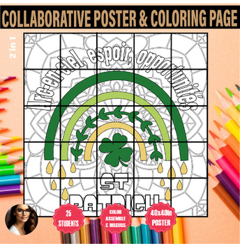 Preview of LA SAINT PATRICK COLLABORATIVE POSTER FRANCAIS