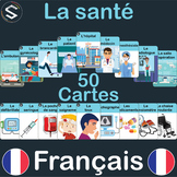LA SANTÉ, FRENCH "Health" Vocabulary Flashcards, (9x6cm). 