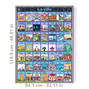 Preview of LA VILLE | French "Tonw-City" Vocabulary Large wall Posters [118.9x84.1cm]