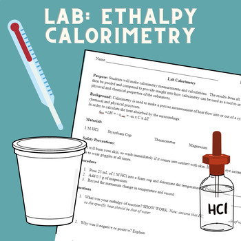 Preview of LAB Chemistry Simple Calorimetry (Heat & Enthalpy)