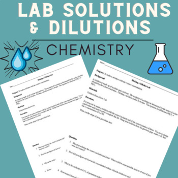 Preview of LAB - Chemistry - Make a Solution & Dilution - Easy Materials! - With KEY