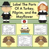 LABEL THE PARTS OF A TURKEY, PILGRIM, AND THE MAYFLOWER