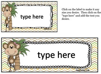 FREE Editable Monkey Labels by Mama Pearson | Teachers Pay Teachers