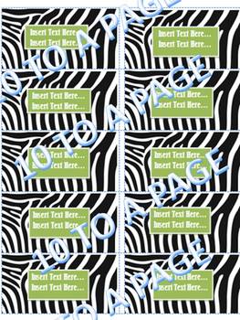 Preview of LABELS    ZEBRA PRINT   10 TO A PAGE
