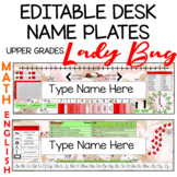 LADY BUG DESK NAME PLATES *UPPER PRIMARY* MATH AND ENGLISH