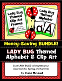 LADY BUG Spring Themed BUNDLE—Frames, Clip Art, 4" Alphabe