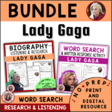 LADY GAGA BUNDLE of Listening Worksheets and Biography Res