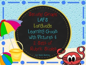 Preview of LAFS FLORIDA Gr 2 LANGUAGE Learning Goals with 2 SETS of RUBRICS & DOK Levels