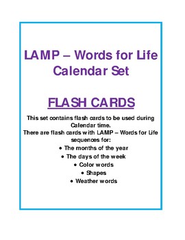 Preview of LAMP - CALENDAR TIME FLASHCARDS - Words for Life - AAC Device - WFL