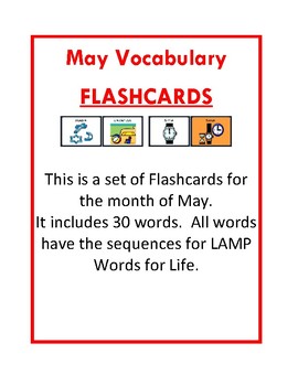 Preview of LAMP - MAY VOCABULARY FLASHCARDS - Words for Life - AAC Device - WFL