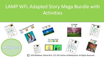 Preview of LAMP WFL Adapted Story and Activities Bundle! 15 Stories!