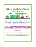 LAMP Words for Life - School Vocabulary CHEAT SHEET CARDS 