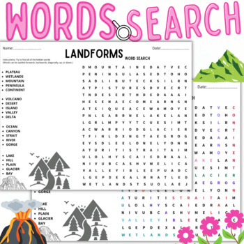 Preview of LANDFORMS Word Search.