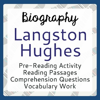 Preview of LANGSTON HUGHES Biography Informational Texts Activities PRINT and EASEL