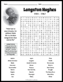 LANGSTON HUGHES Biography Word Search Puzzle Worksheet Activity