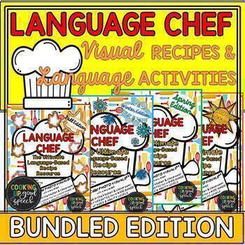 Preview of LANGUAGE CHEF BUNDLED RESOURCE| Language Skills| Cooking|Visual Recipes