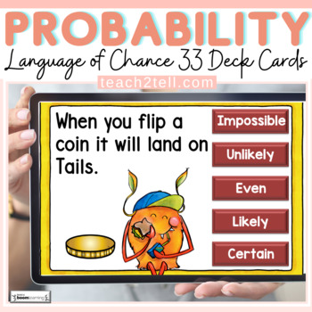 Preview of Language of Chance and The Probability Scale Activities Digital Boom Cards