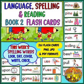 Preview of LANGUAGE, SPELLING & READING BOOK 2 FLASH CARDS