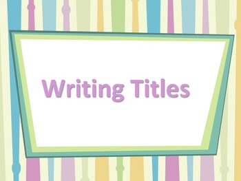 Preview of ELA TITLES Underlining / Italicizing & Quotation Marks PowerPoint PPT