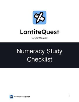 Preview of LANTITE - Numeracy Study Checklist