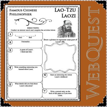 Preview of LAOZI LAO-TZU WebQuest Research Project Biography Notes