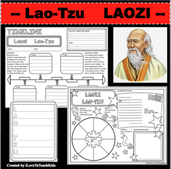 Preview of LAOZI Research Project Timeline Poster Poem Biography Graphic Organizer