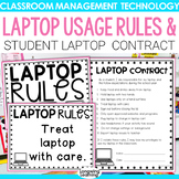 Computer Laptop Rules Posters and Computer Student Contrac