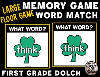 Preview of LARGE FLOOR MEMORY MATCH GAME 1st FIRST GRADE DOLCH SIGHT WORDS WORD MATCHING