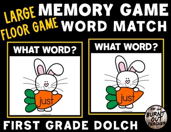 Preview of LARGE FLOOR MEMORY MATCH GAME 1st FIRST GRADE DOLCH SIGHT WORDS WORD MATCHING