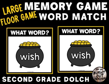 Preview of LARGE FLOOR MEMORY MATCH GAME 2nd SECOND GRADE DOLCH SIGHT WORDS WORD MATCHING