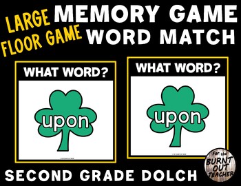 Preview of LARGE FLOOR MEMORY MATCH GAME 2nd SECOND GRADE DOLCH SIGHT WORDS WORD MATCHING