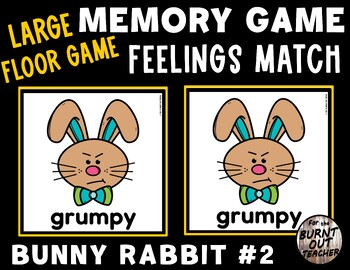 Preview of LARGE FLOOR MEMORY MATCH GAME FEELINGS EMOTIONS SEL SOCIAL EMOTIONAL EASTER