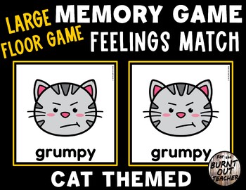 Preview of LARGE FLOOR MEMORY MATCH GAME FEELINGS EMOTIONS SEL SOCIAL EMOTIONAL PETS CAT