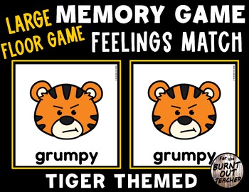 Preview of LARGE FLOOR MEMORY MATCH GAME FEELINGS EMOTIONS SEL SOCIAL EMOTIONAL ZOO ANIMALS