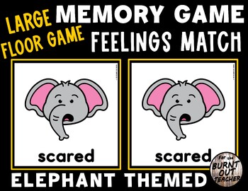 Preview of LARGE FLOOR MEMORY MATCH GAME FEELINGS EMOTIONS SEL SOCIAL EMOTIONAL ZOO ANIMALS