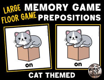 Preview of LARGE FLOOR MEMORY MATCH PREPOSITIONS POSITIONAL WORDS GAME CAT CATS PET PETS