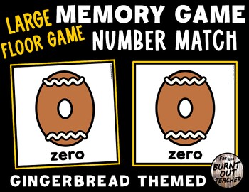 Preview of LARGE FLOOR MEMORY MATCHING NUMBER NUMERAL MATCH GAME CHRISTMAS GINGERBREAD MEN