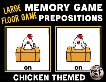 Preview of LARGE FLOOR MEMORY MATCHING PREPOSITIONS POSITIONAL WORDS GAME CHICKEN FARM BIRD