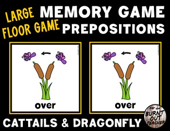 Preview of LARGE FLOOR MEMORY MATCHING PREPOSITIONS POSITIONAL WORDS GAME SUMMER CATTAILS