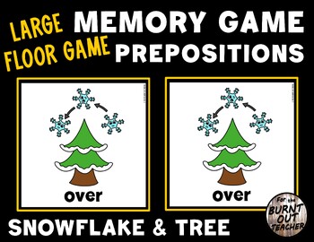 Preview of LARGE FLOOR MEMORY MATCHING PREPOSITIONS POSITIONAL WORDS GAME WINTER SNOWFLAKE