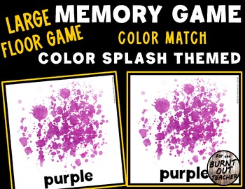 Preview of LARGE MEMORY MATCH FLOOR GAME COLOR MATCHING COLOR SPLASH PAINT SPLATTER