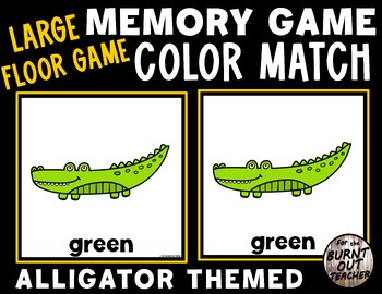 Preview of LARGE MEMORY MATCH FLOOR GAME COLOR MATCHING COLORS ALLIGATOR ALLIGATORS