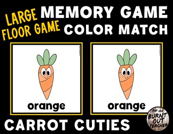 Preview of LARGE MEMORY MATCH FLOOR GAME COLOR MATCHING COLORS CARROTS CARROT EASTER FARM