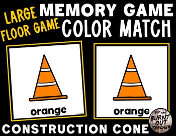 Preview of LARGE MEMORY MATCH FLOOR GAME COLOR MATCHING COLORS CONSTRUCTION CONE CONES
