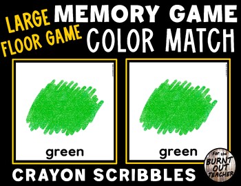 Preview of LARGE MEMORY MATCH FLOOR GAME COLOR MATCHING COLORS CRAYON SCRIBBLE SCRIBBLES