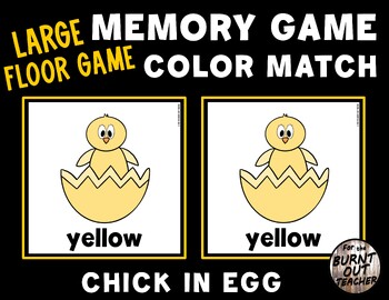 Preview of LARGE MEMORY MATCH FLOOR GAME COLOR MATCHING COLORS EASTER CHICK IN EGG CHICKS