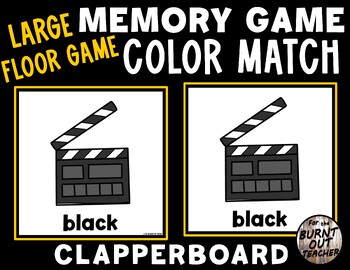 Preview of LARGE MEMORY MATCH FLOOR GAME COLOR MATCHING COLORS MOVIE CLAPPERBOARD ACTION