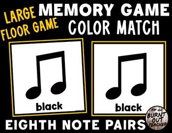 Preview of LARGE MEMORY MATCH FLOOR GAME COLOR MATCHING COLORS MUSIC EIGHTH QUAVER NOTES