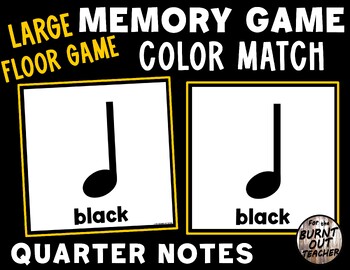 Preview of LARGE MEMORY MATCH FLOOR GAME COLOR MATCHING COLORS MUSIC QUARTER NOTES CROTCHET