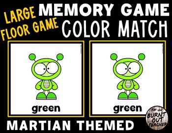Preview of LARGE MEMORY MATCH FLOOR GAME COLOR MATCHING COLORS OUTER SPACE MARTIANS ALIENS